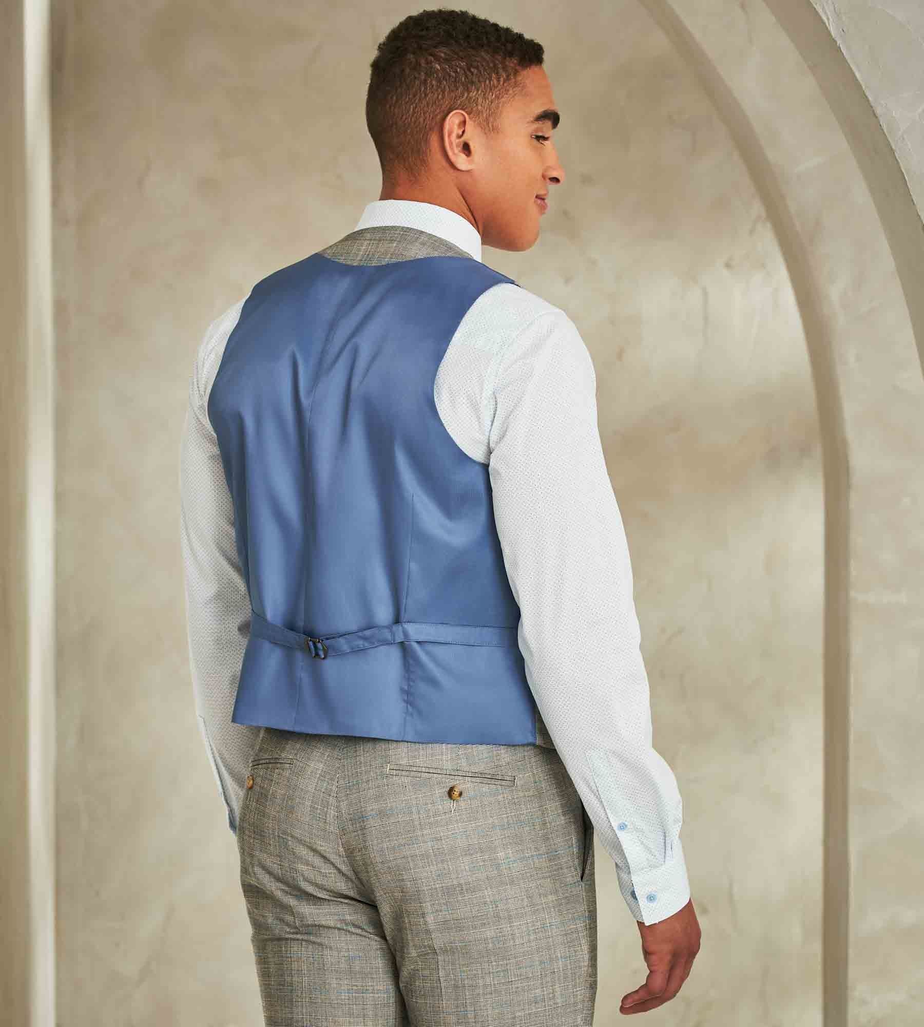 Slim Fit Check Suit Separate Vest sold by Tip Top product image thumbnail 2