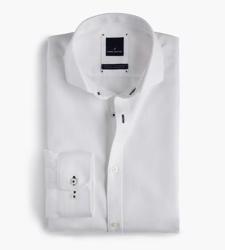 Modern Fit Textured Solid Dress Shirt sold by Tip Top