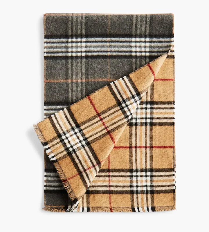 Reversible Camel Plaid Scarf sold by Tip Top
