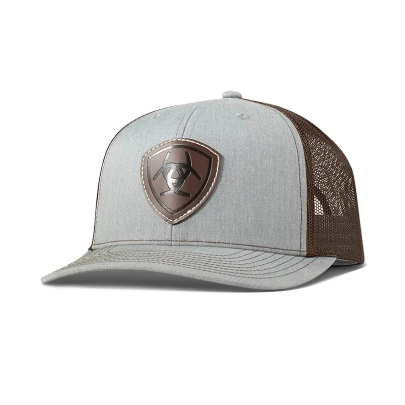 ARIAT Embossed Shield (Grey) - Trucker Cap made by Ariat