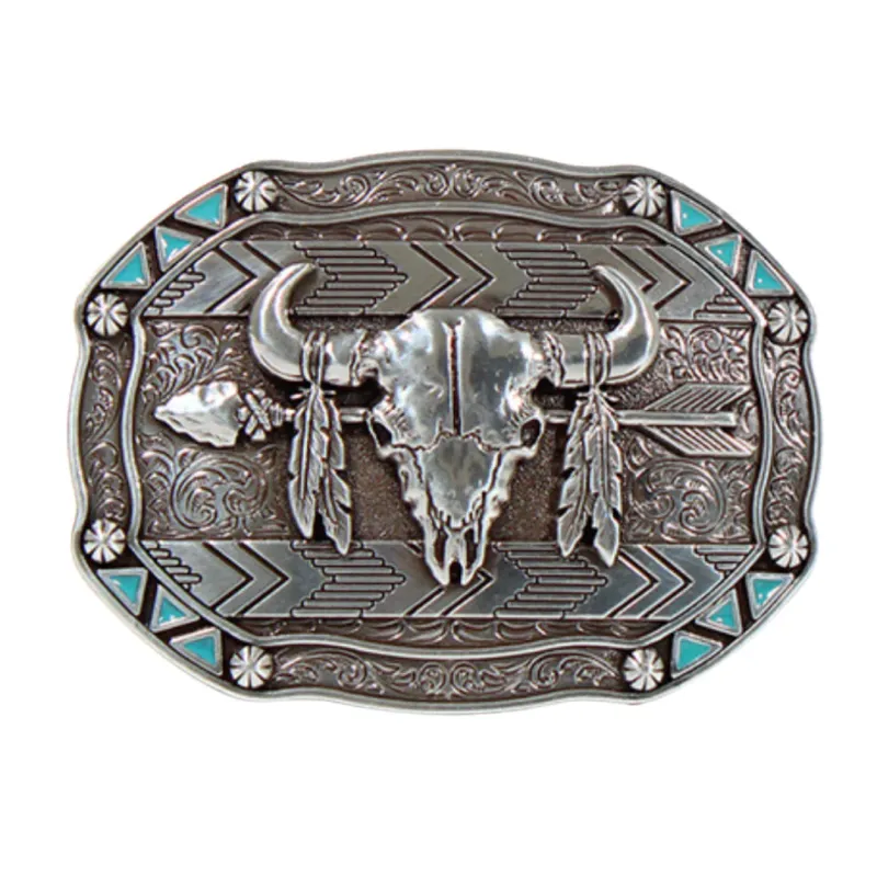 Nocona Bull Skull Arrows - Belt Buckle sold by Hat Country