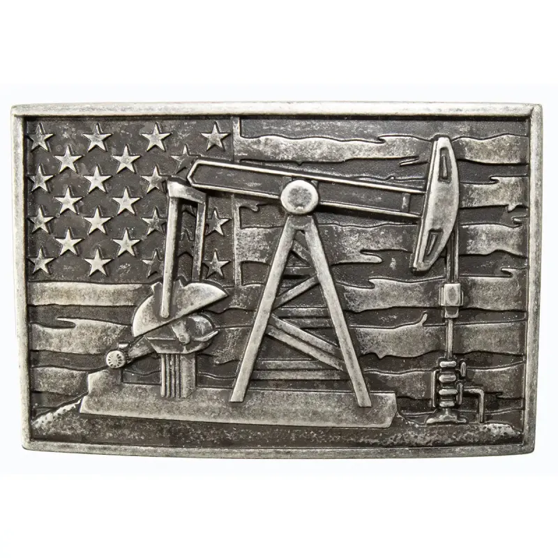 Nocona American Oil Pump Jack - Belt Buckle sold by Hat Country