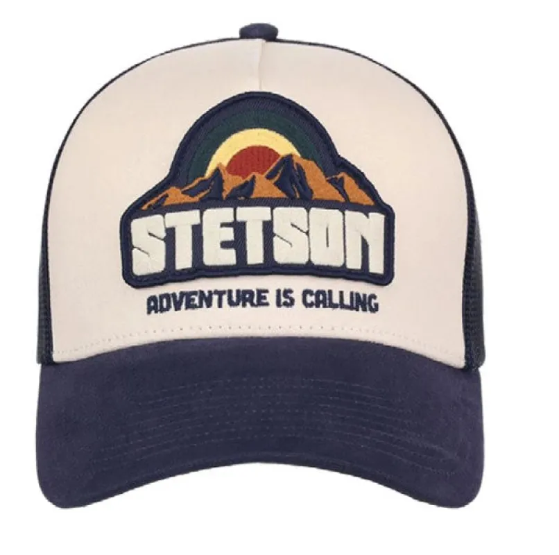 Stetson Adventure Is Calling (Cream/Navy) - Trucker Cap sold by Hat Country
