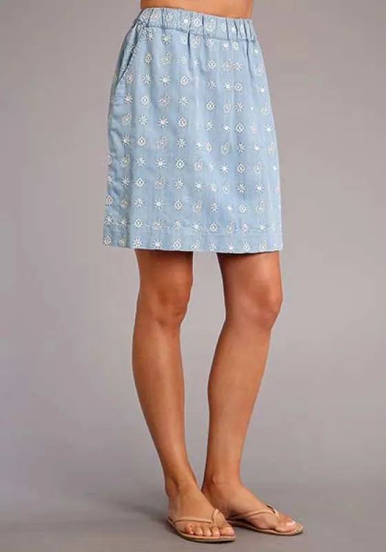 Stetson Schiffli Tencel (Blue) - Women's Skirt sold by Hat Country