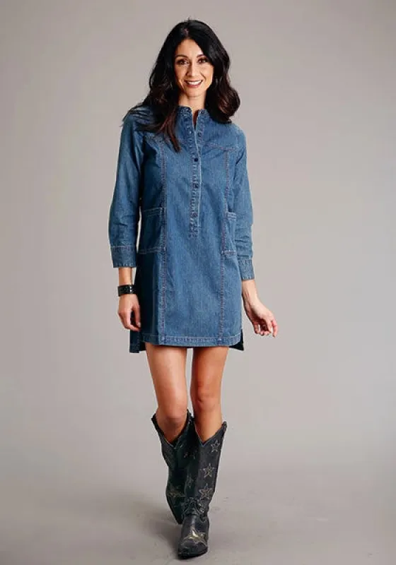 Stetson 3/4 Sleeve (Blue) - Women's Denim Dress sold by Hat Country