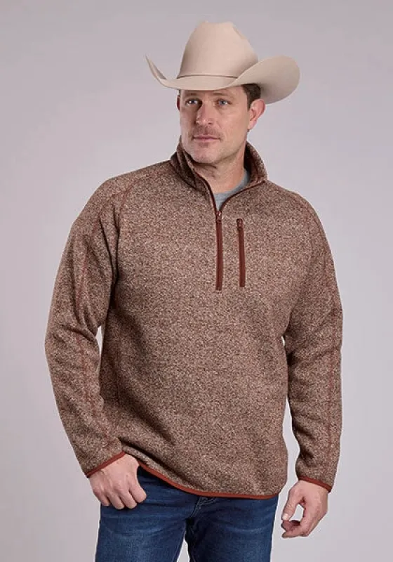 Stetson 2800 Quarter Zip (Rust) - Men's Knit Sweater sold by Hat Country