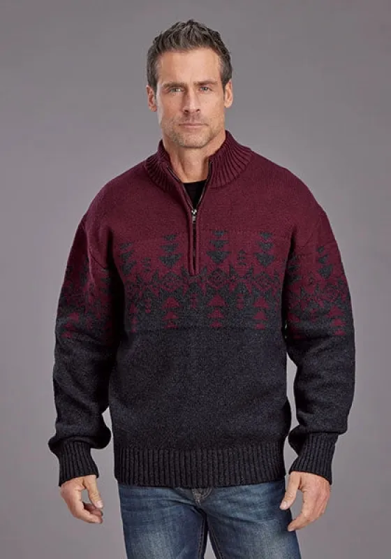 Stetson 2308 Quarter Zip (Red) - Men's Sweater sold by Hat Country