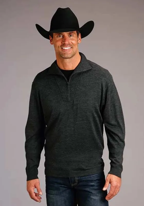 Stetson 00903 Heathered (Grey) - Men's Sweater sold by Hat Country