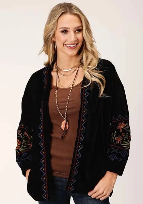 Roper 1421 Floral Velvet (Black) - Women's Jacket sold by Hat Country