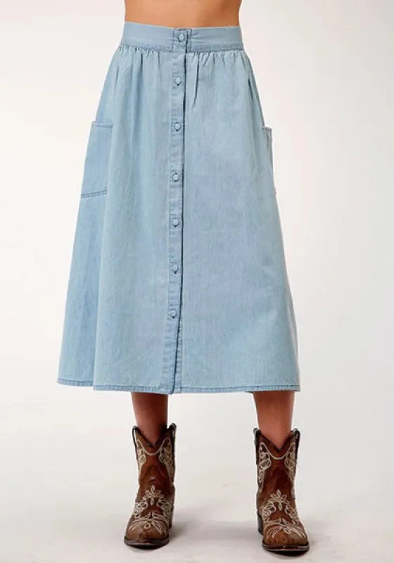Roper 1789 Long Denim (Blue) - Women's Skirt sold by Hat Country