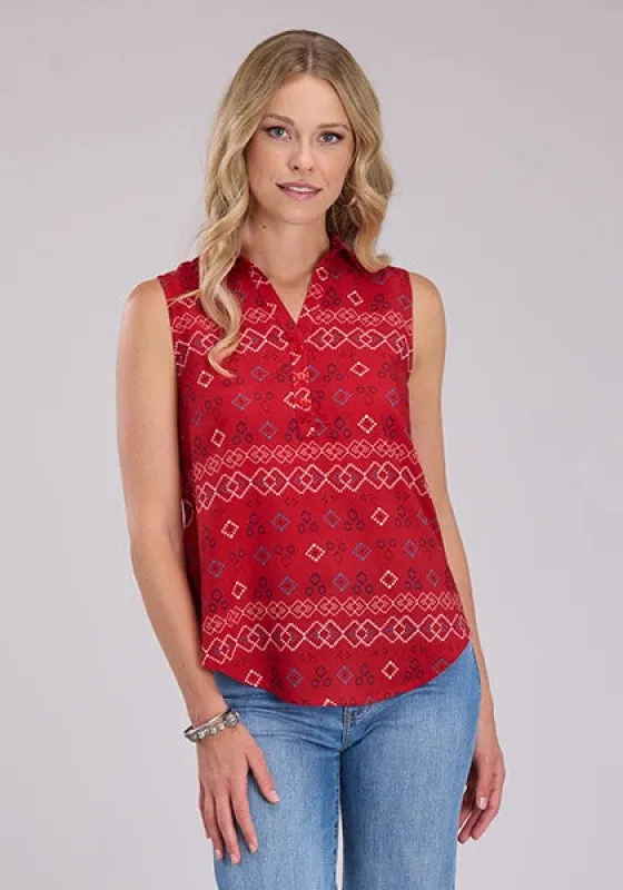 Roper 0000 Aztec (Red) - Women's Sleeveless Shirt sold by Hat Country