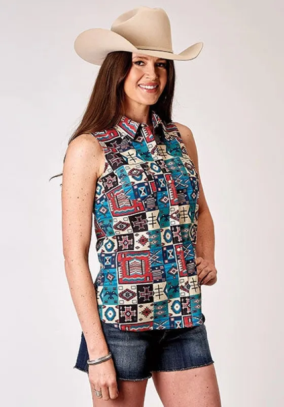 Roper 1909 Vintage Patchwork (Multi) - Women's Sleeveless Shirt sold by Hat Country
