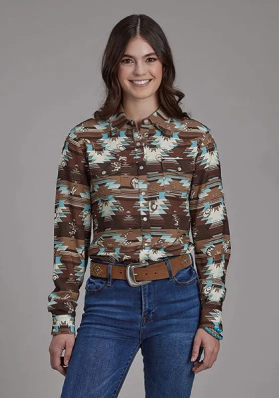Roper 2201 Icon Aztec (Brown) - Women's Western Shirt sold by Hat Country