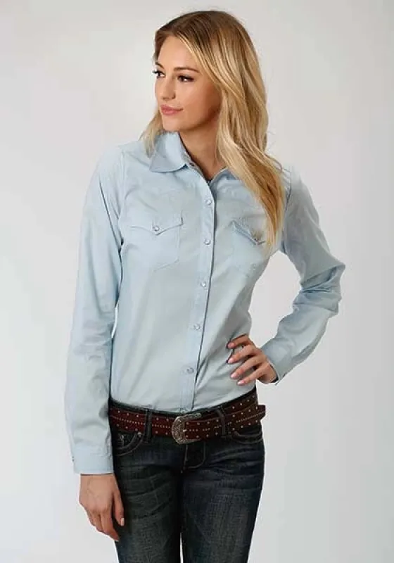Roper Solid Poplin (Light Blue) - Women's Western Shirt sold by Hat Country
