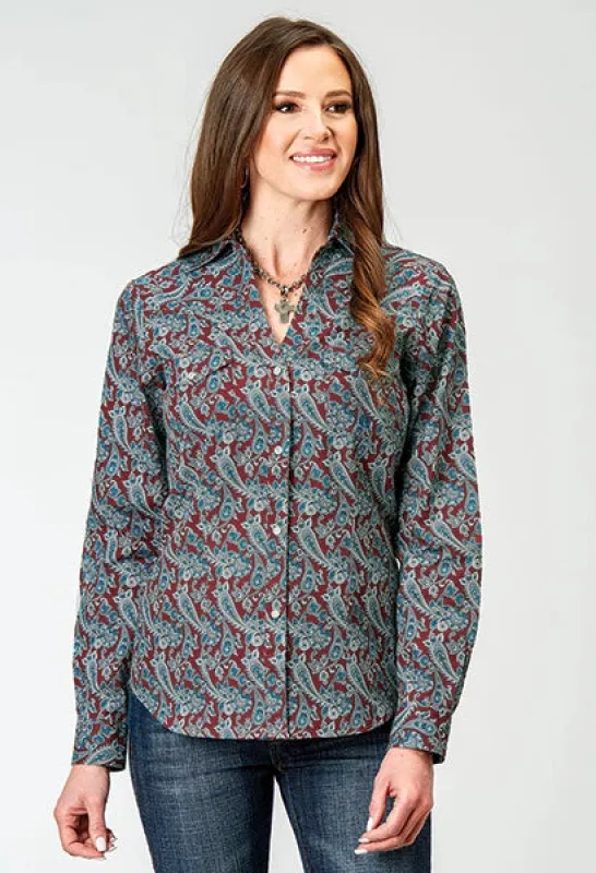 Roper 1935 Red River Paisley (Red) - Women's Western Shirt made by Roper