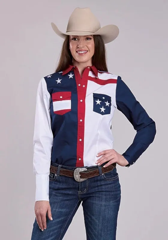 Roper Colorblock Americana (Multi) - Women's Western Shirt sold by Hat Country