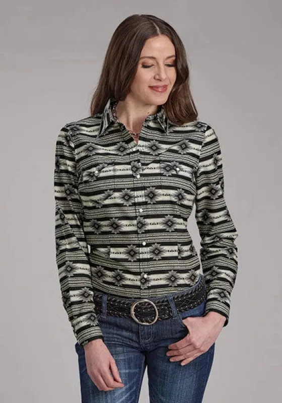 Roper 2182 Santa Fe Aztec (Black) - Women's Western Shirt made by Roper