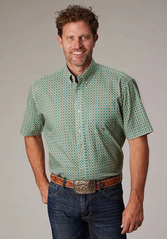 Roper 2021 Sedona Foulard (Turquoise) - Men's Short Sleeve Shirt sold by Hat Country