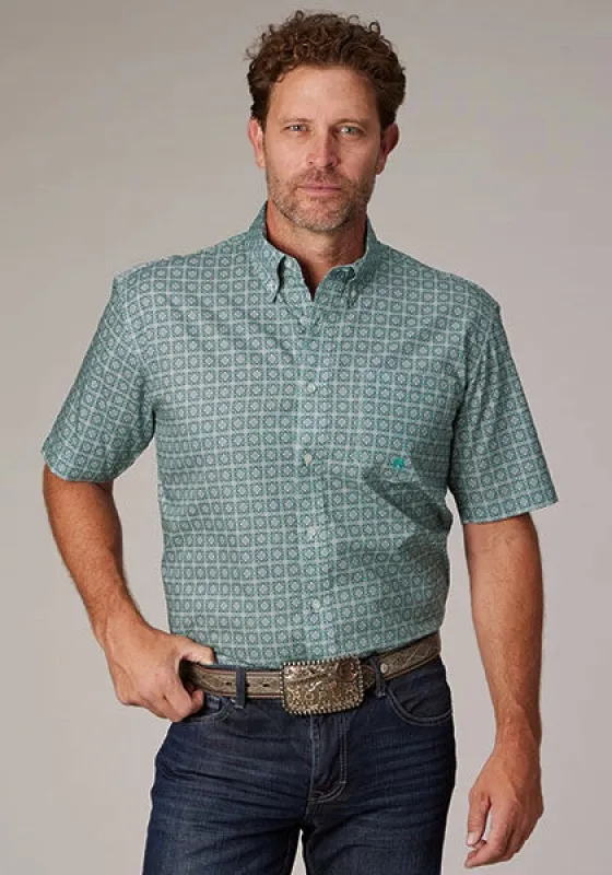 Roper 2019 Spring Foulard (Grey) - Men's Short Sleeve Shirt made by Roper
