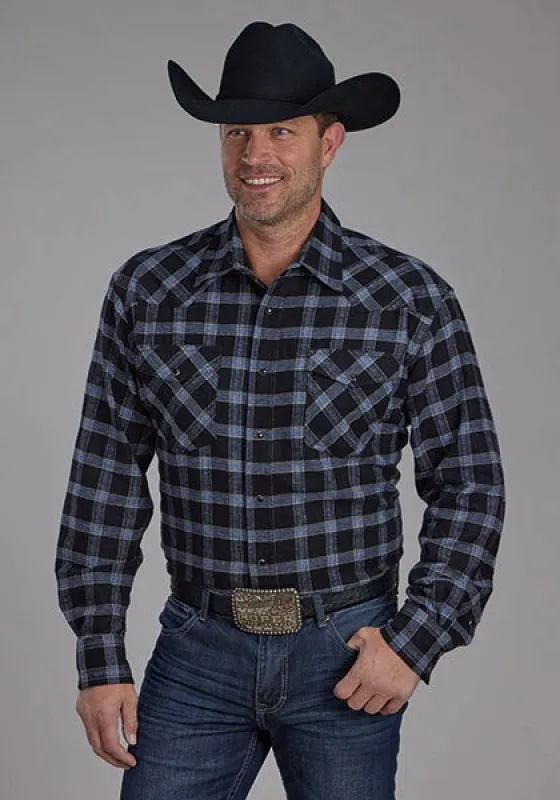 Roper 2205 Flannel (Black) - Men's Western Shirt made by Roper
