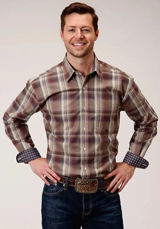 Roper 1229 Cider Plaid (Brown) - Men's Western Shirt made by Roper