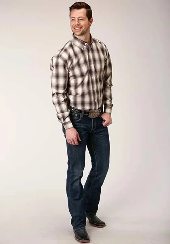 Roper 1371 Smoke House Plaid (Grey) - Men's Western Shirt sold by Hat Country
