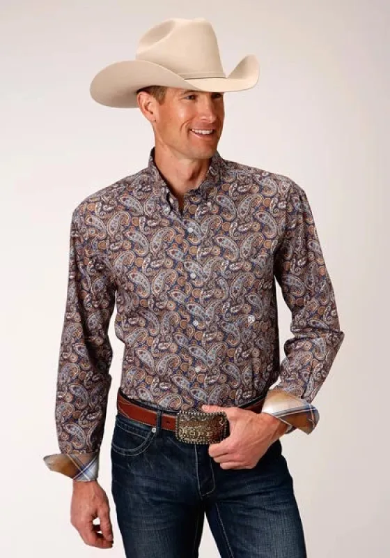 Roper 00996 Country Paisley (Blue) - Men's Western Shirt sold by Hat Country
