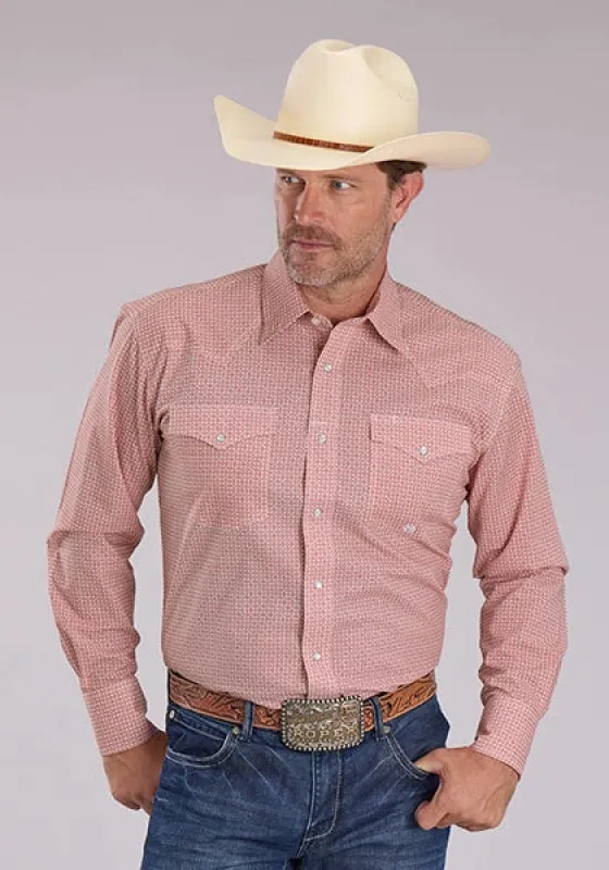 Roper 2500 Saltillo Foulard (Rust) - Men's Western Shirt sold by Hat Country