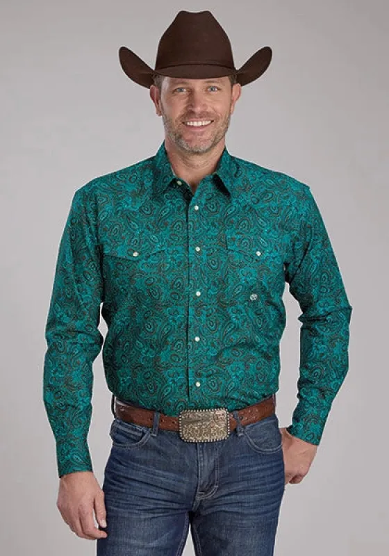 Roper 2238 Mallard Paisley (Teal) - Men's Western Shirt sold by Hat Country