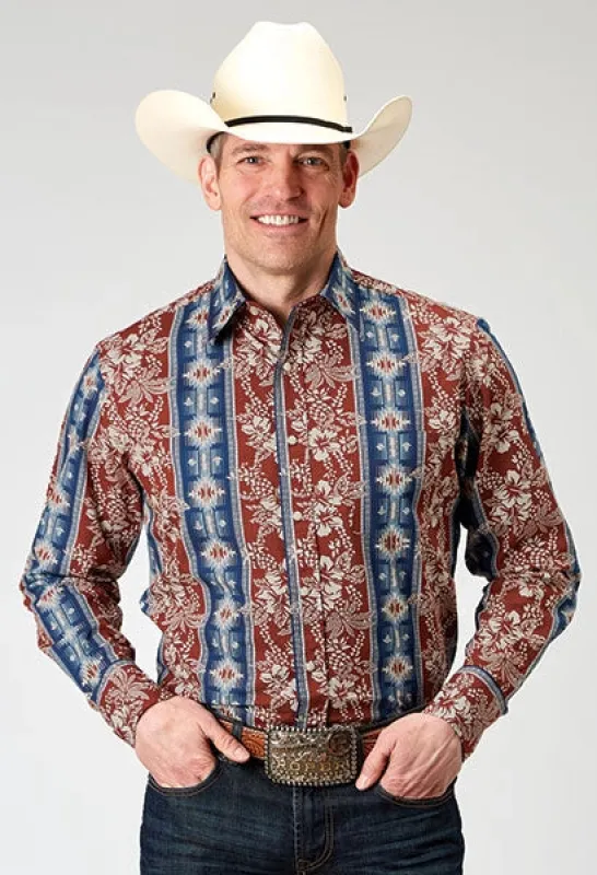 Roper 1893 Tropical Aztec Print (Red) - Men's Western Shirt sold by Hat Country