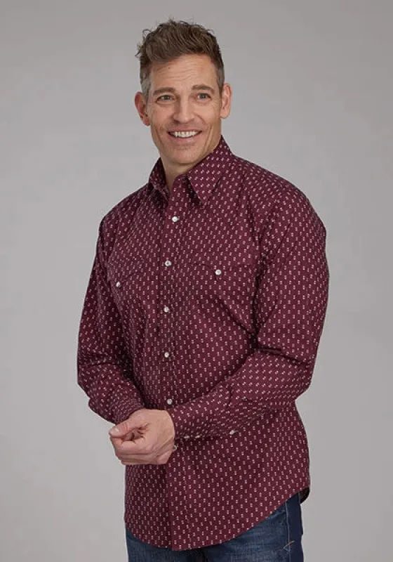 Roper 2174 Arrow Print (Red) - Men's Western Shirt sold by Hat Country