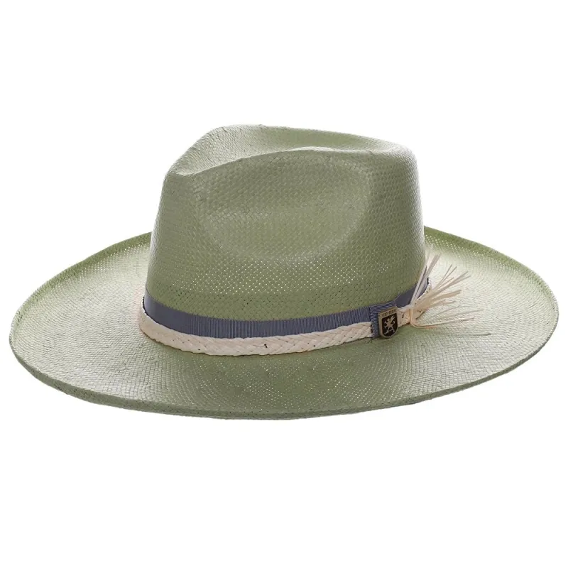 Stacy Adams NY - Handwoven Toyo Straw Wide Brim Fedora Hat made by Stacy Adams