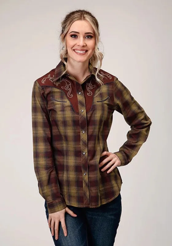 Roper 1205 Fancy Applique (Brown) - Women's Western Shirt sold by Hat Country