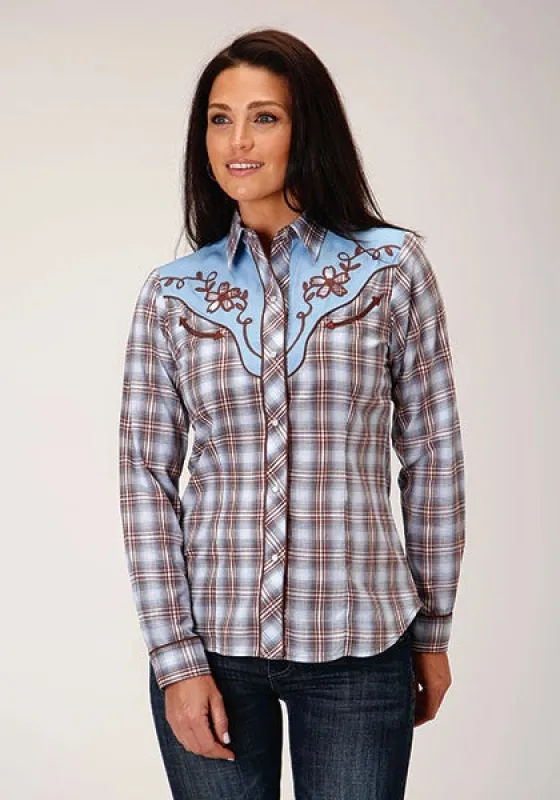 Roper 1634 Fancy Applique (Blue) - Women's Western Shirt sold by Hat Country