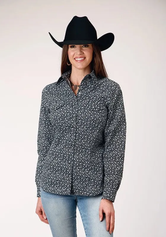 Roper 1889 Floral Print (Black) - Women's Western Shirt sold by Hat Country