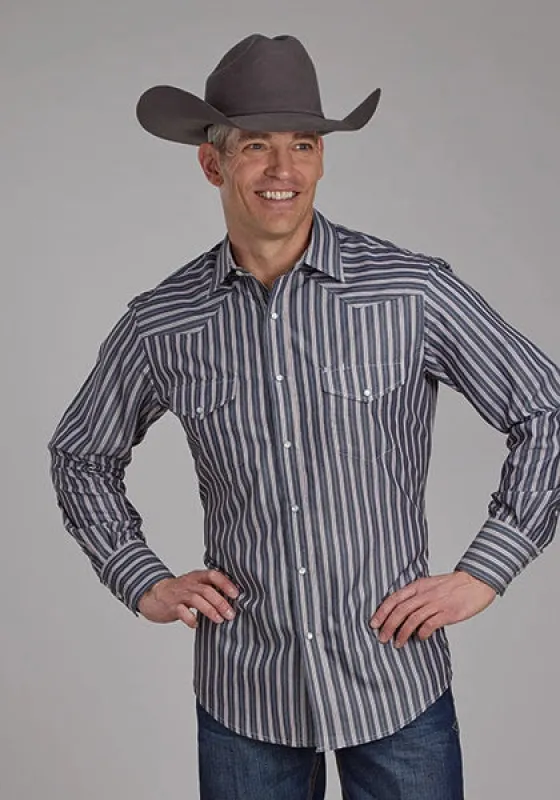 Roper 2113 Stripe (Black) - Men's Western Shirt sold by Hat Country