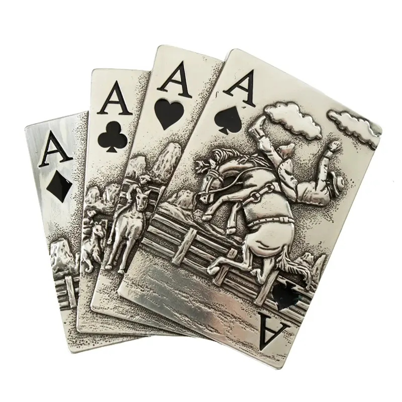 Nocona Blazin' Aces - Belt Buckle sold by Hat Country