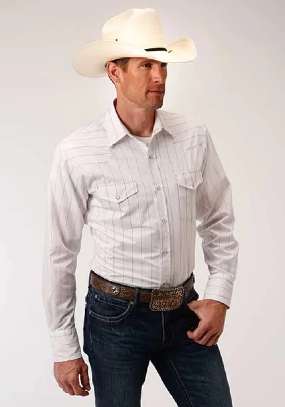 Roper 00248 Red Stripes (White) - Men's Western Shirt sold by Hat Country