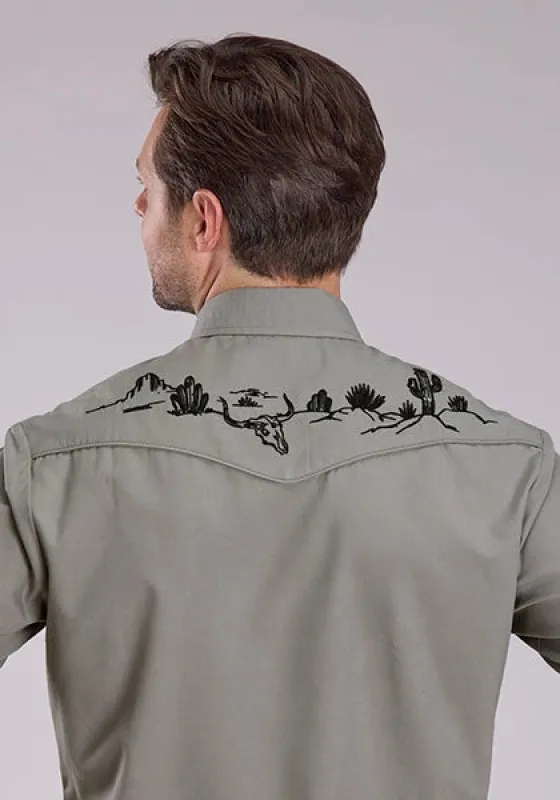 Roper 2475 Solid (Grey) - Men's Western Shirt sold by Hat Country