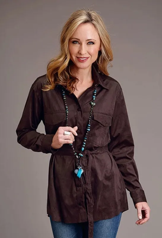 Stetson 1914 Solid (Chocolate) - Women's Long Shirt sold by Hat Country