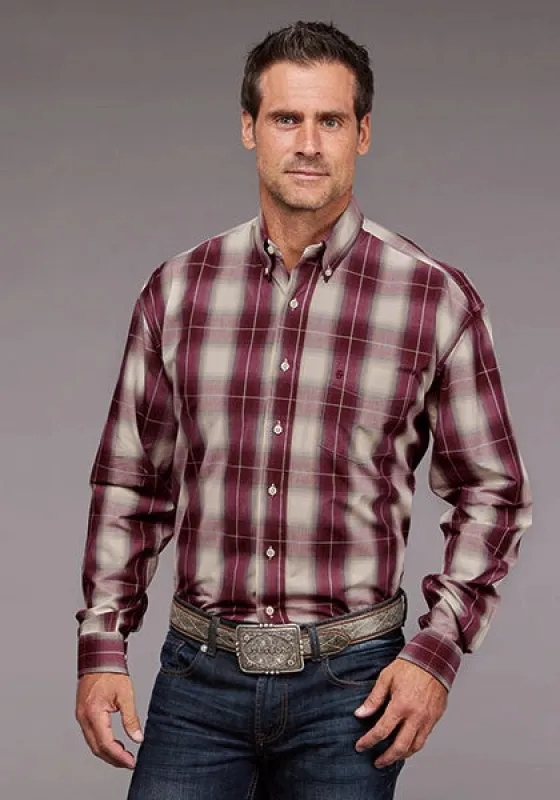 Stetson 2038 Chianti Ombre (Wine) - Men's Western Shirt sold by Hat Country