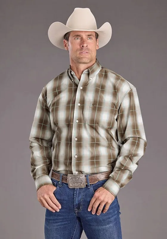 Stetson 2399 Sandy Ombre (Brown) - Men's Western Shirt sold by Hat Country