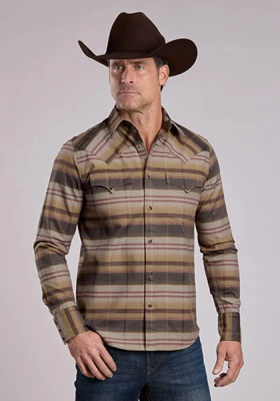 Stetson 2680 Serape Plaid (Brown) - Men's Western Shirt sold by Hat Country