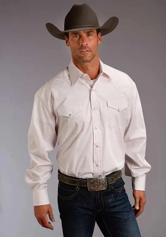 Stetson 5663 Two Stripe (Pink) - Men's Western Shirt sold by Hat Country