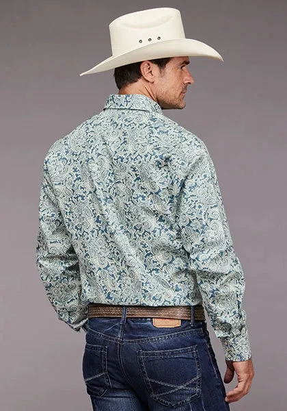 Stetson 2034 Tonal Paisley (Blue) - Men's Western Shirt sold by Hat Country product image thumbnail 2
