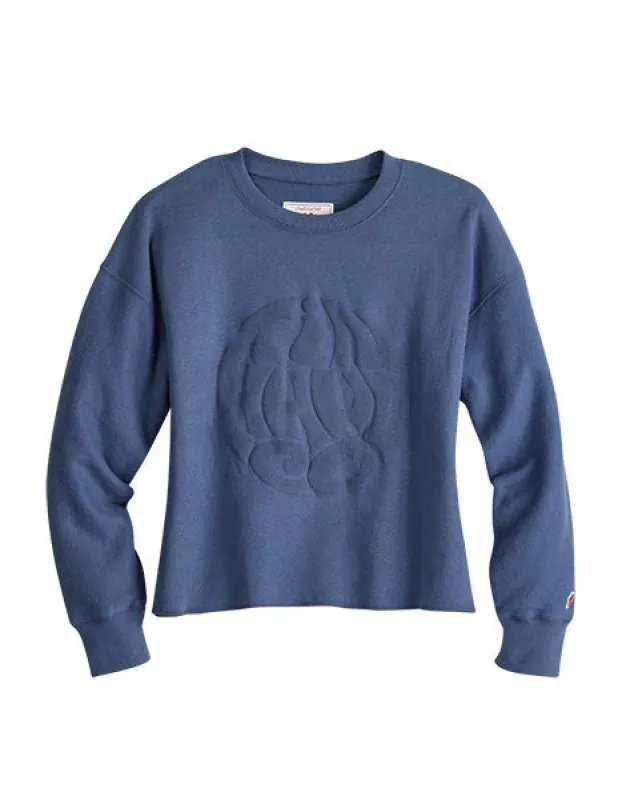 Tin Haul Groovy Embossed Logo (Blue) - Women's Sweatshirt sold by Hat Country