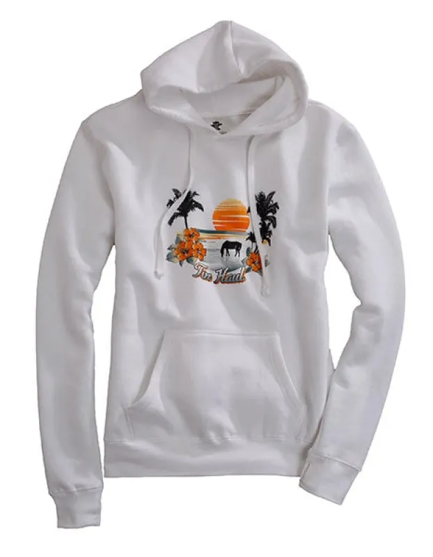 Tin Haul Hawaiian Sunset (White) - Women's Hoodie Sweatshirt sold by Hat Country