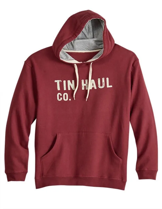 Tin Haul Text Logo (Red) - Men's Hoodie Sweatshirt sold by Hat Country