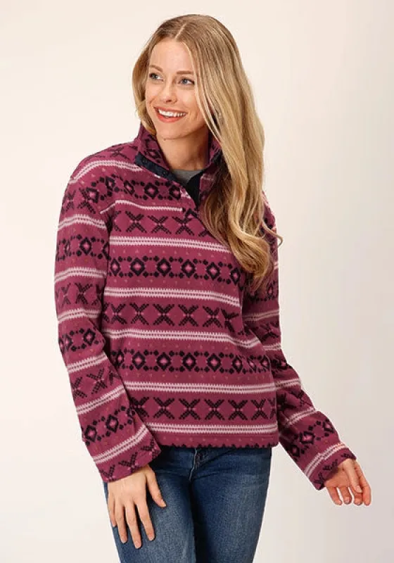 Roper 1816 Aztec (Maroon) - Women's Fleece Pullover sold by Hat Country