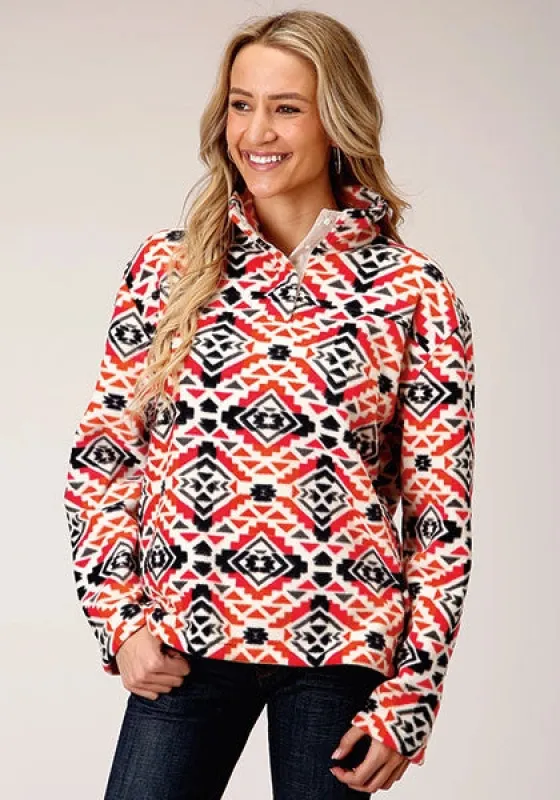 Roper 1350 Polar Print (Multi) - Women's Fleece Pullover sold by Hat Country